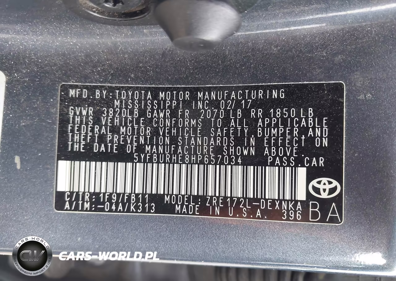 2017 Toyota Corolla Le VIN:5YFBURHE8HP657034 - 9