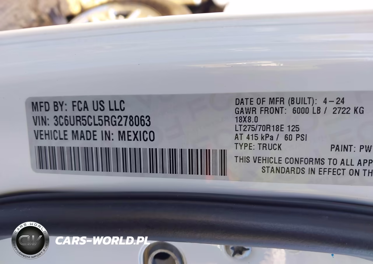2024 Ram 2500 Tradesman 4X4 6'4 Box VIN:3C6UR5CL5RG278063 - 9