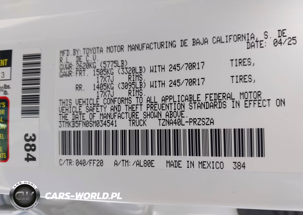 2025 Toyota Tacoma Sr5 VIN:3TMKB5FN0SM034541 - 9