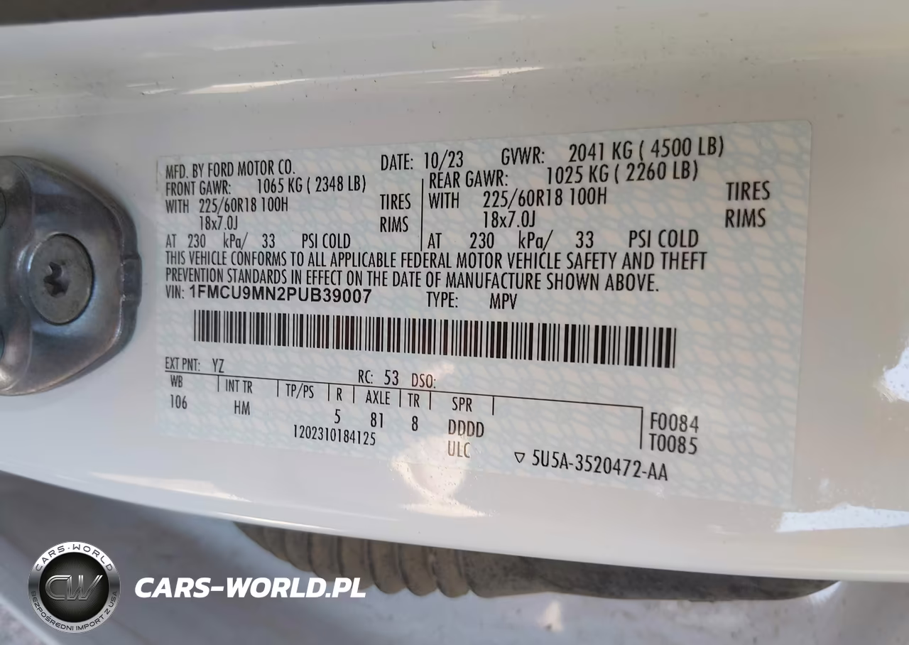 2023 Ford Escape St-Line VIN:1FMCU9MN2PUB39007 - 9