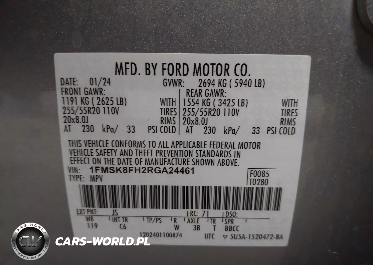 2024 Ford Explorer Limited VIN:1FMSK8FH2RGA24461 - 9