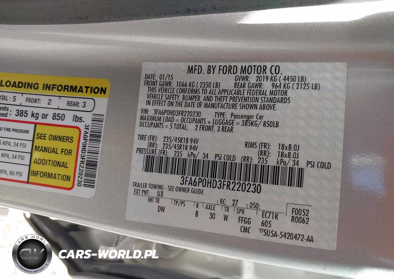 2015 Ford Fusion Se VIN:3FA6P0HD3FR220230 - 9