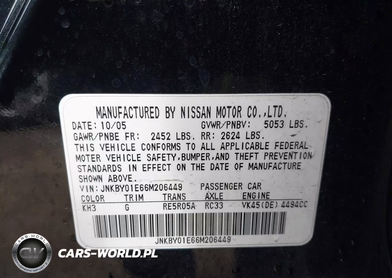2006 Infiniti M45 Sport VIN:JNKBY01E66M206449 - 9