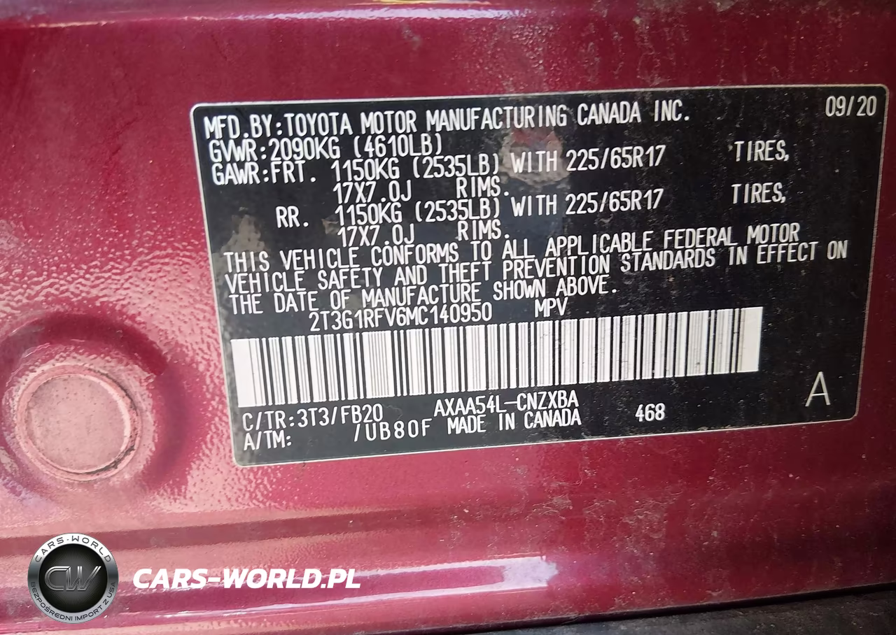 2021 Toyota Rav4 Le VIN:2T3G1RFV6MC140950 - 9
