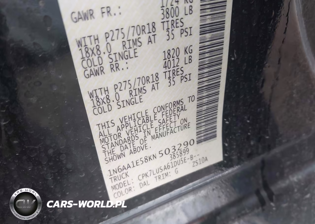 2019 Nissan Titan Pro-4X VIN:1N6AA1E58KN503290 - 9