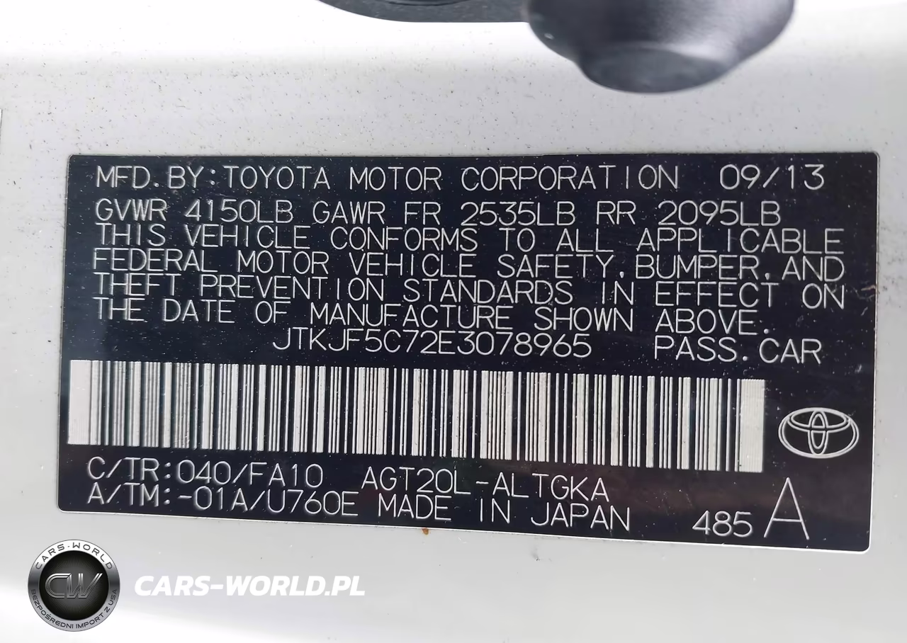 2014 Scion Tc VIN:JTKJF5C72E3078965 - 9