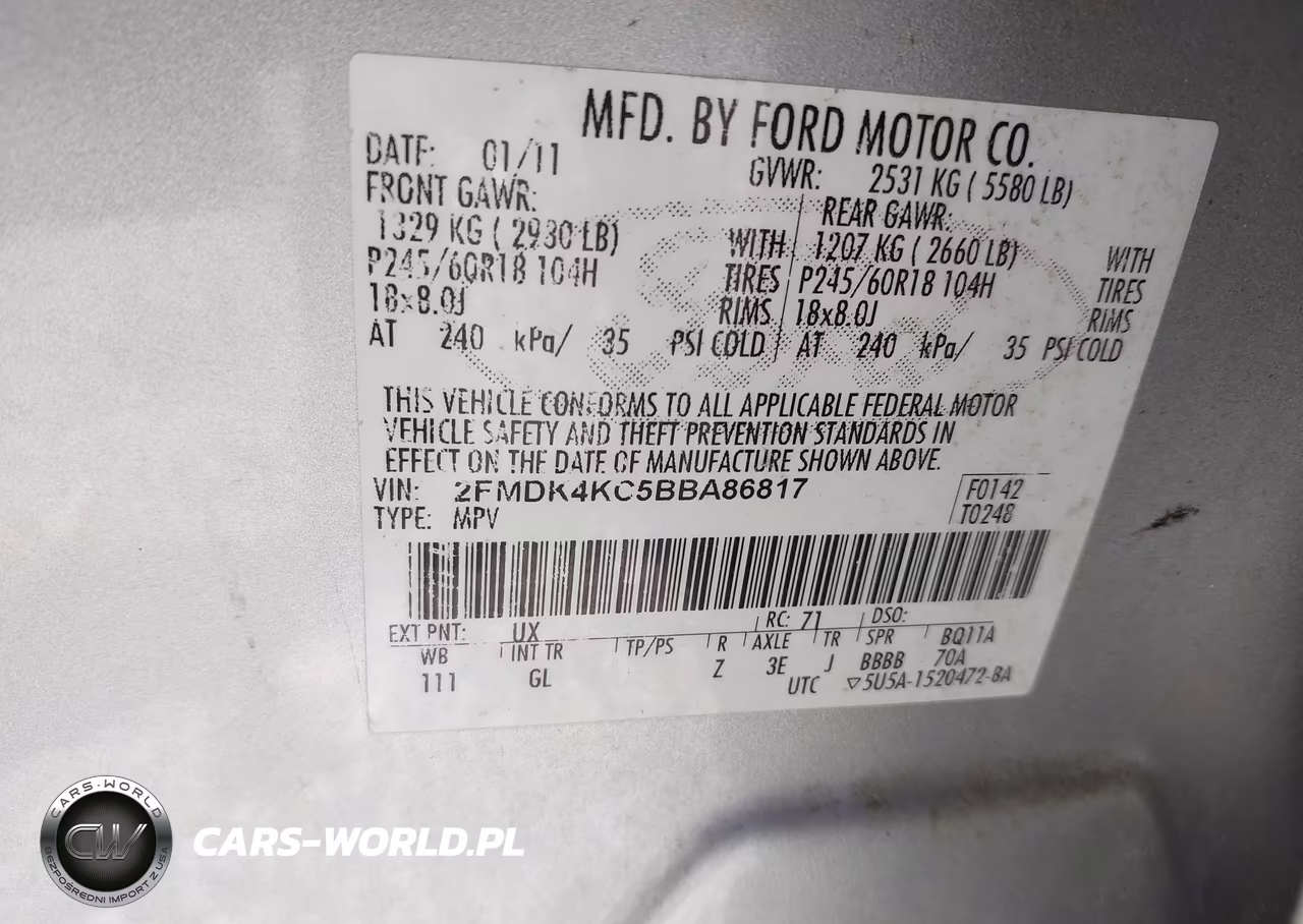 2011 Ford Edge Limited VIN:2FMDK4KC5BBA86817 - 9