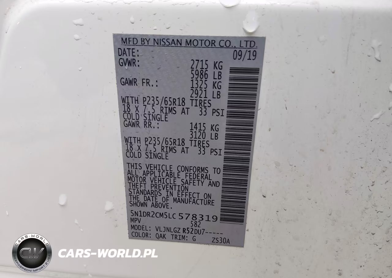 2020 Nissan Pathfinder Sl 4Wd VIN:5N1DR2CM5LC578319 - 9