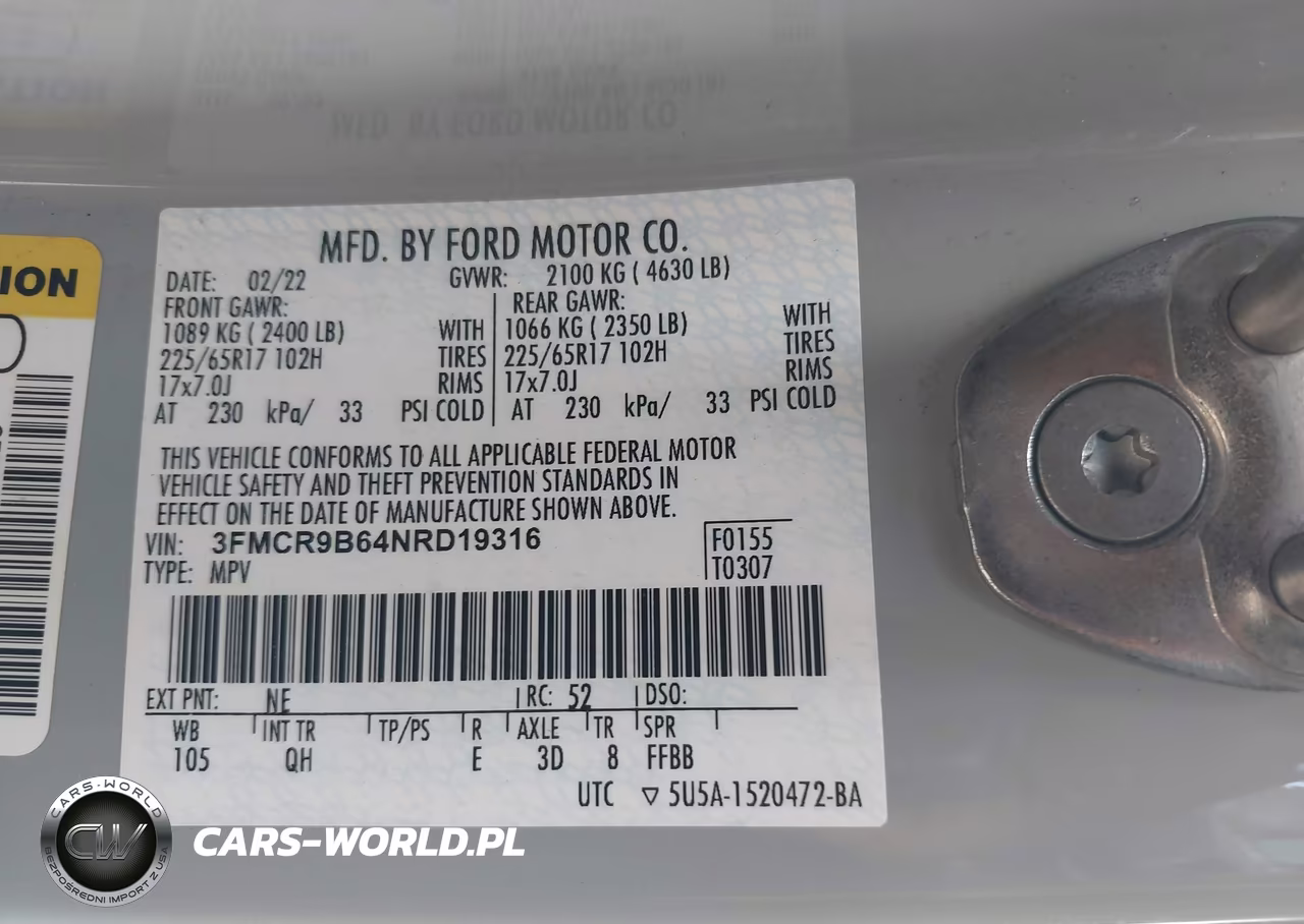 2022 Ford Bronco Sport Big Bend VIN:3FMCR9B64NRD19316 - 9