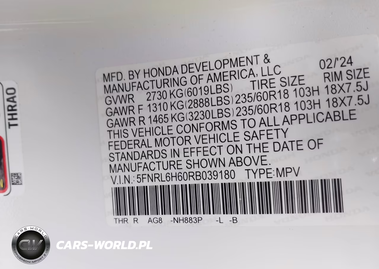 2024 Honda Odyssey Ex-L VIN:5FNRL6H60RB039180 - 9