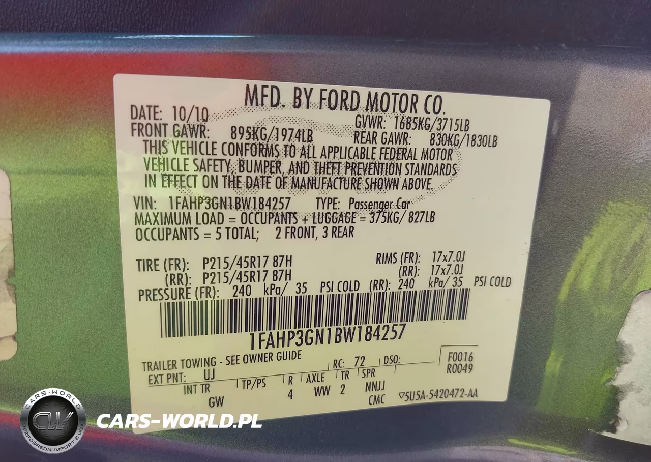 2011 Ford Focus Ses VIN:1FAHP3GN1BW184257 - 9