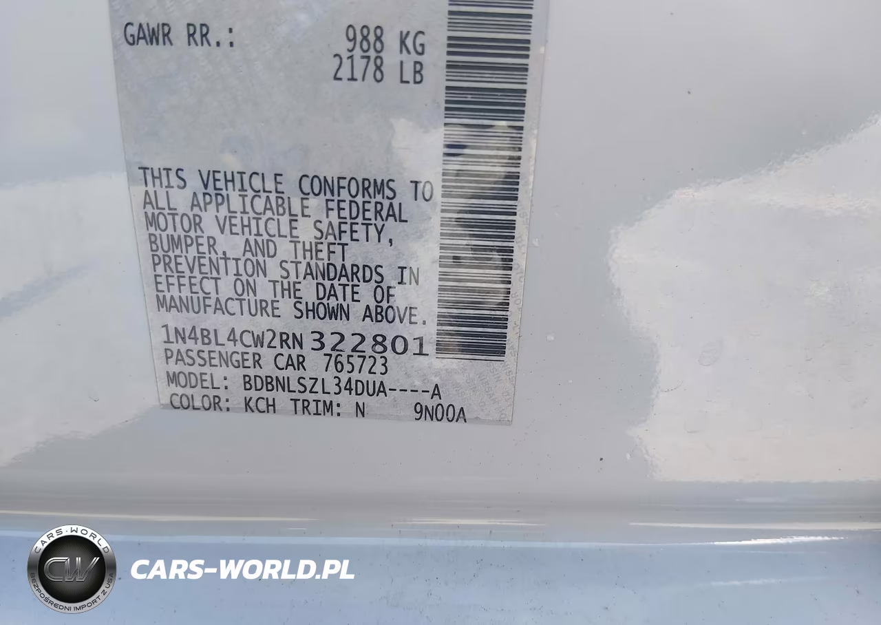 2024 Nissan Altima Sr Intelligent Awd VIN:1N4BL4CW2RN322801 - 9