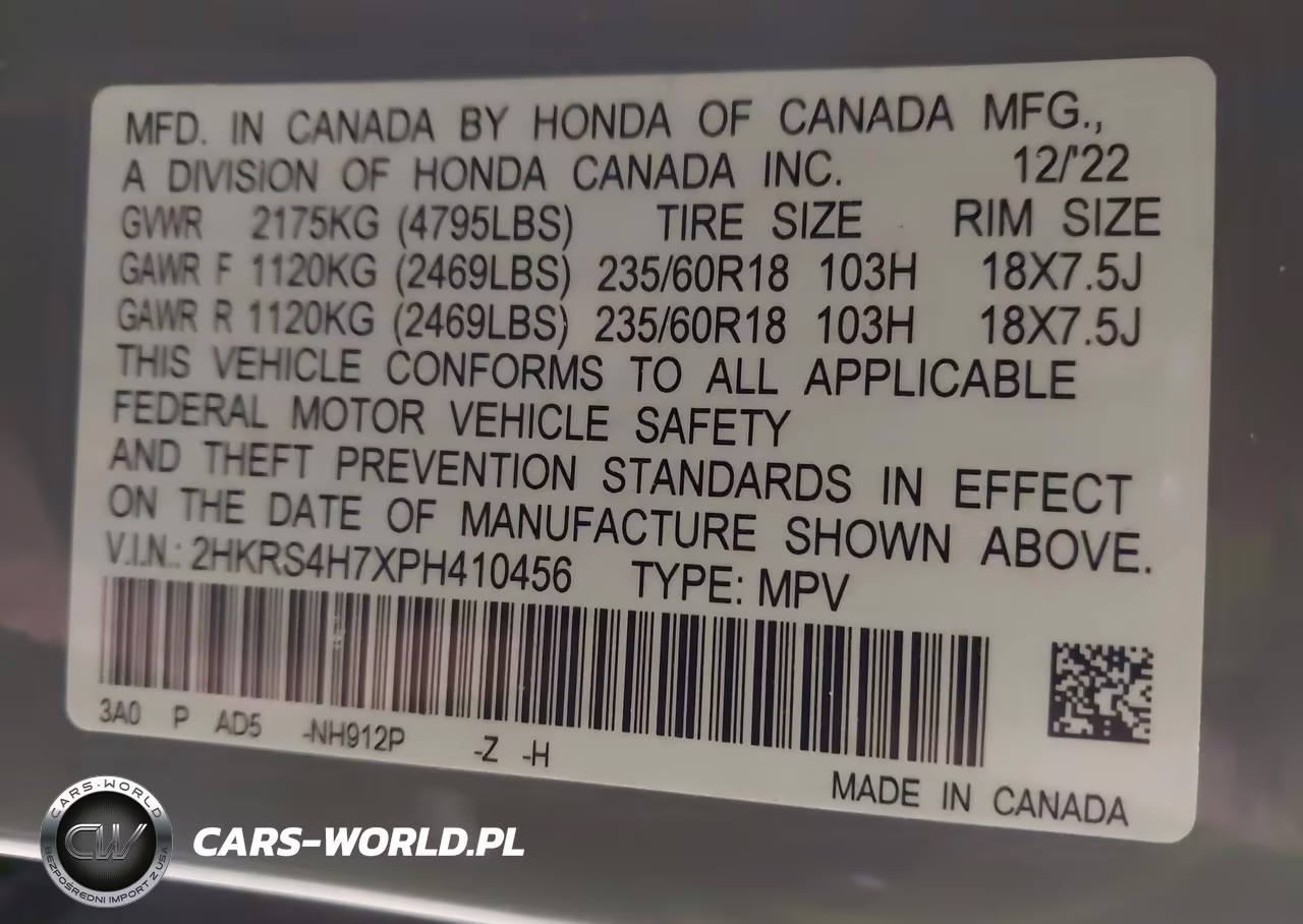 2023 Honda Cr-V Ex-L Awd VIN:2HKRS4H7XPH410456 - 9