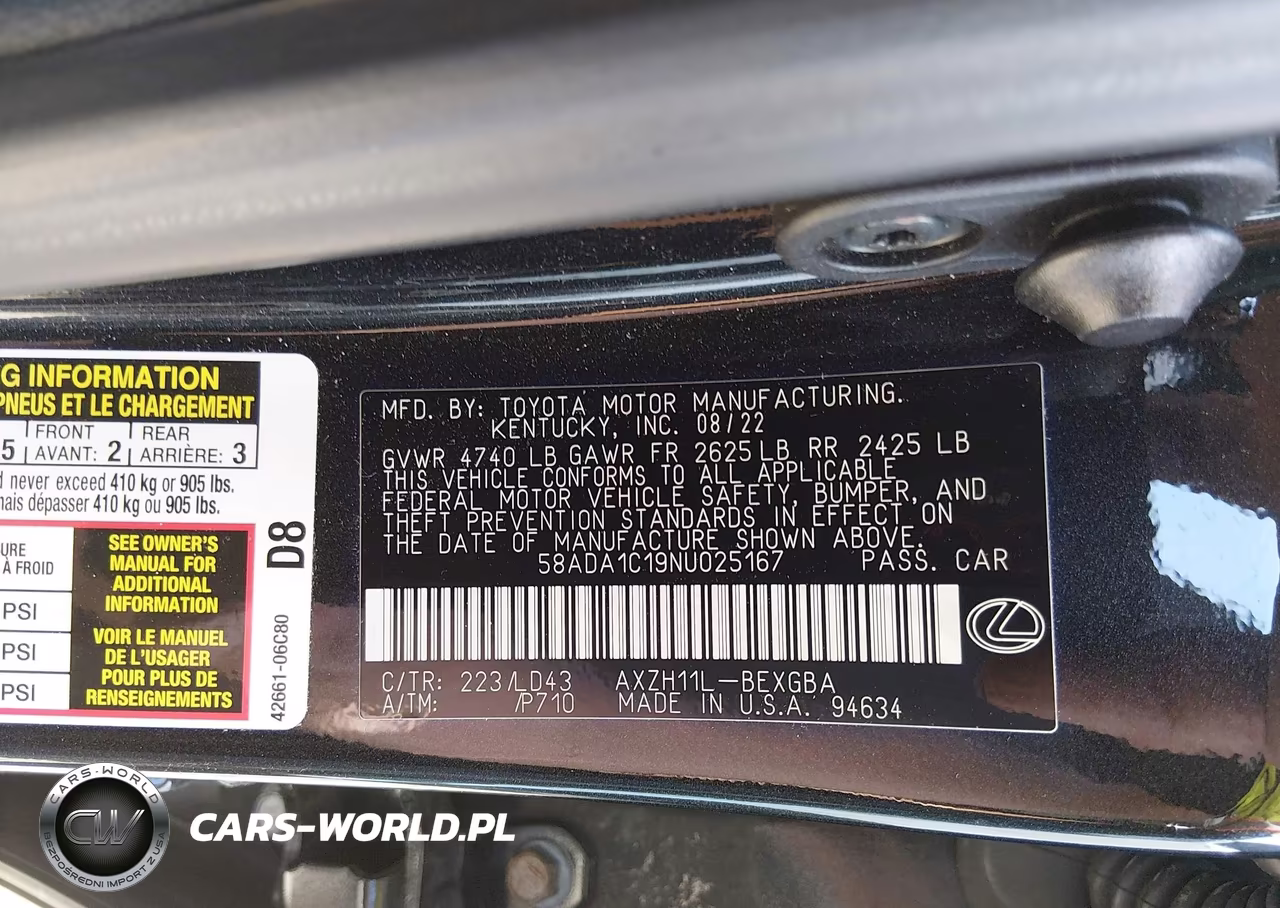 2022 Lexus Es 300H VIN:58ADA1C19NU025167 - 9