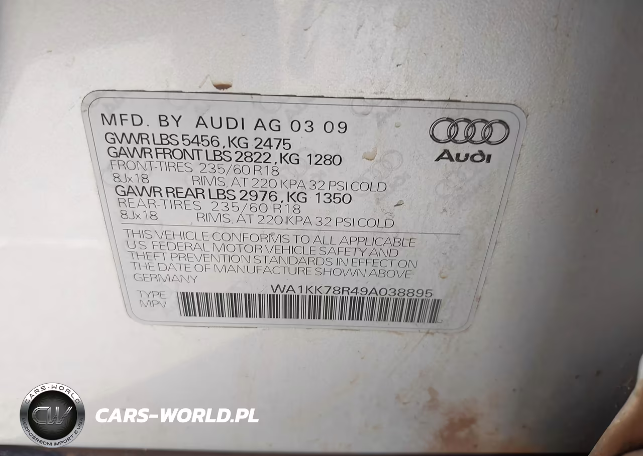 2009 Audi Q5 3.2 Premium VIN:WA1KK78R49A038895 - 9