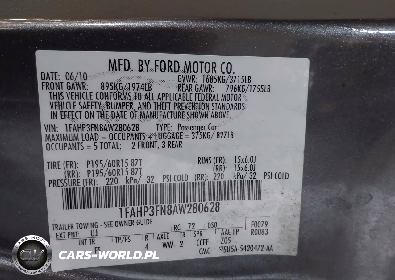 2010 Ford Focus Se VIN:1FAHP3FN8AW280628 - 9