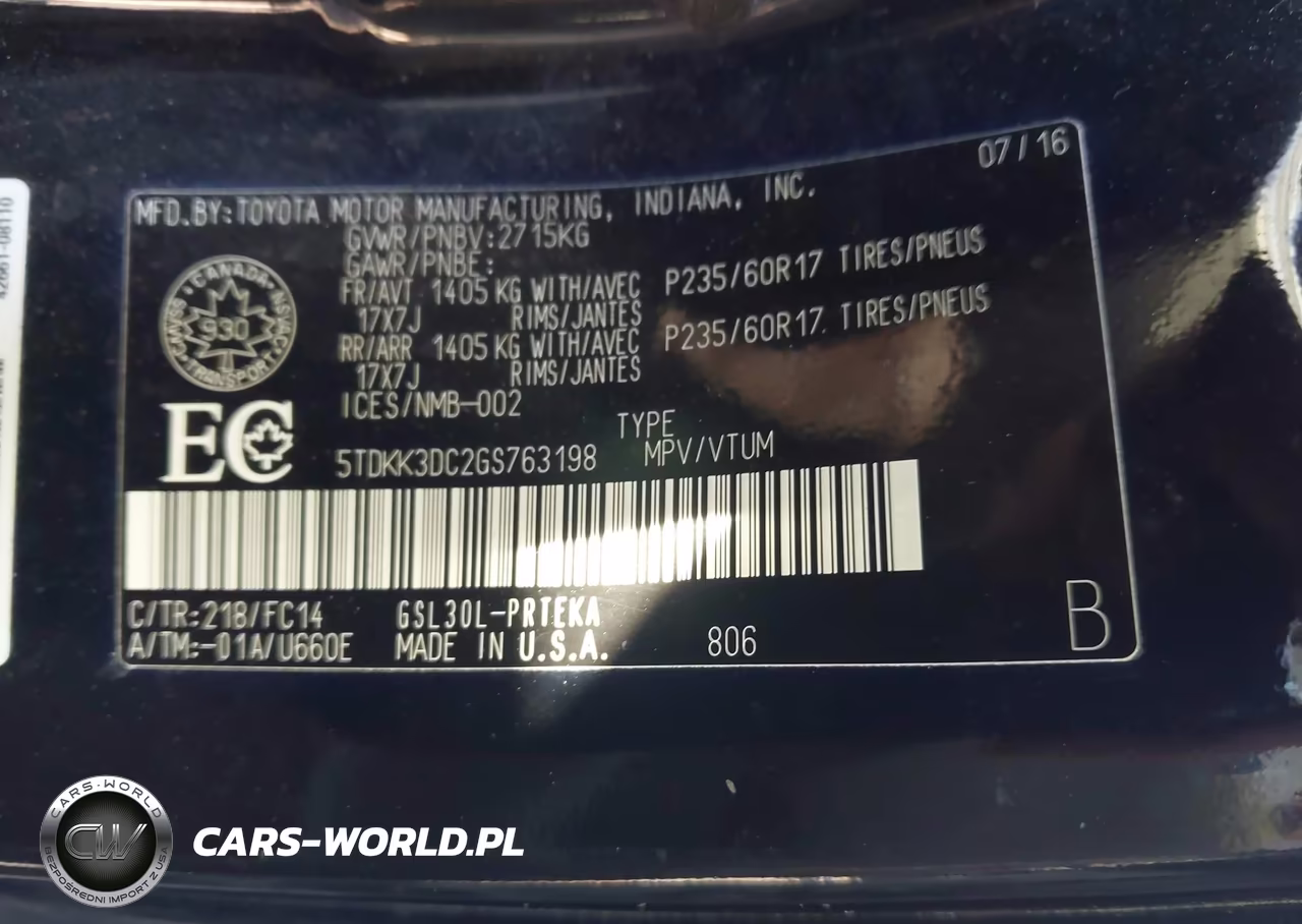 2016 Toyota Sienna Le 8 Passenger VIN:5TDKK3DC2GS763198 - 9