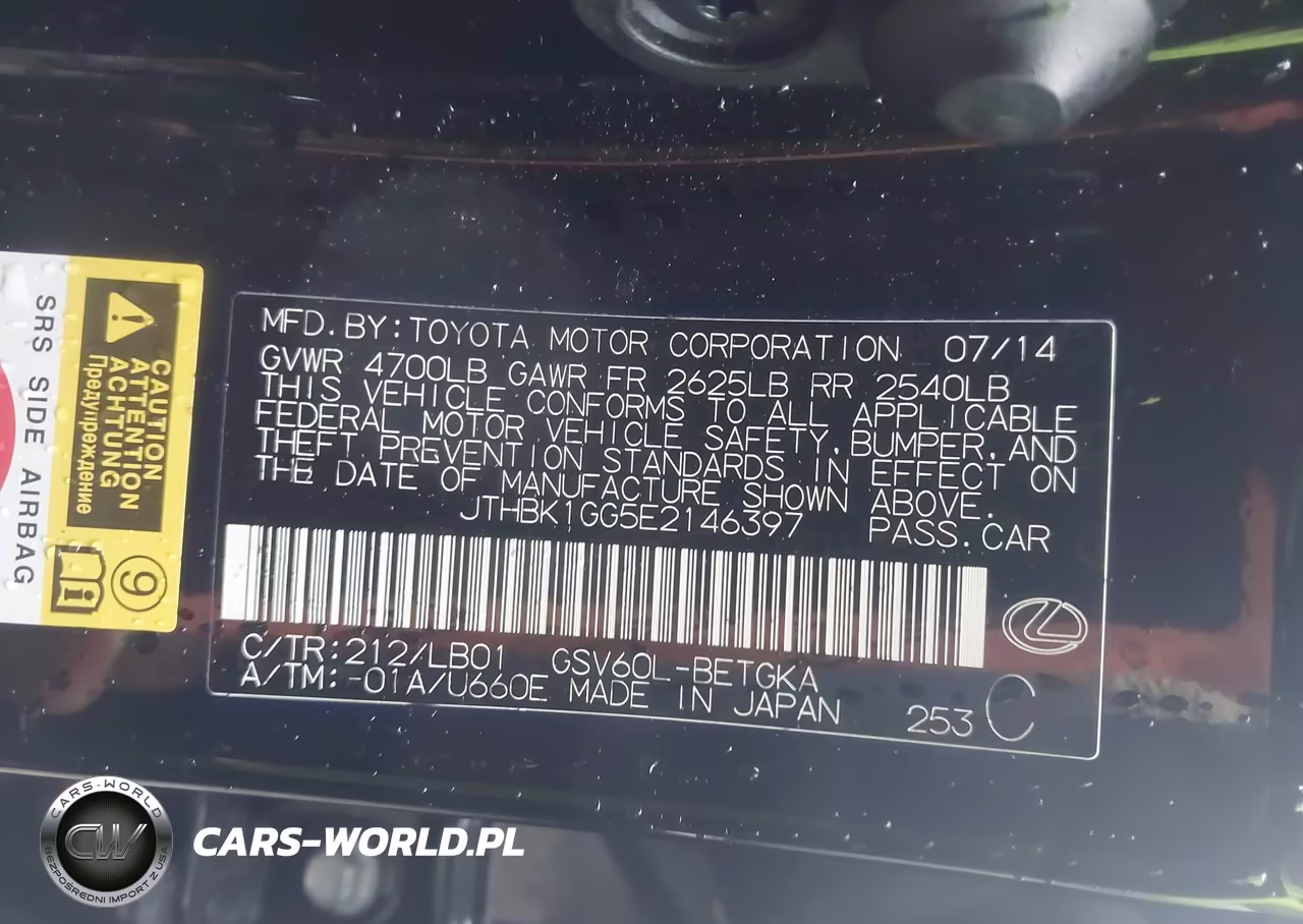 2014 Lexus Es 350 VIN:JTHBK1GG5E2146397 - 9