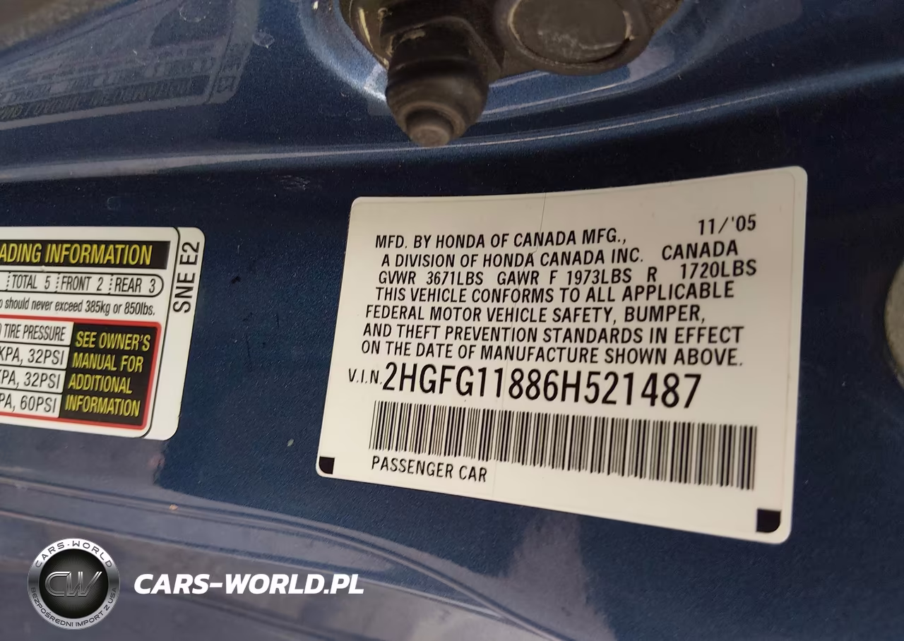 2006 Honda Civic Ex VIN:2HGFG11886H521487 - 9