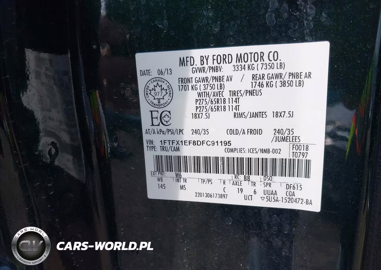 2013 Ford F-150 Xlt VIN:1FTFX1EF8DFC91195 - 9
