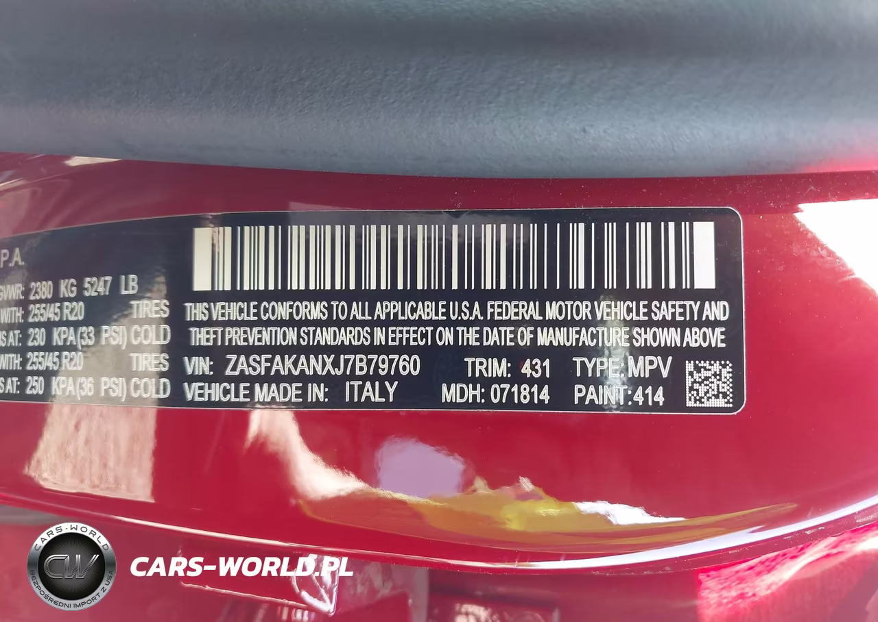 2018 Alfa Romeo Stelvio Awd VIN:ZASFAKANXJ7B79760 - 9