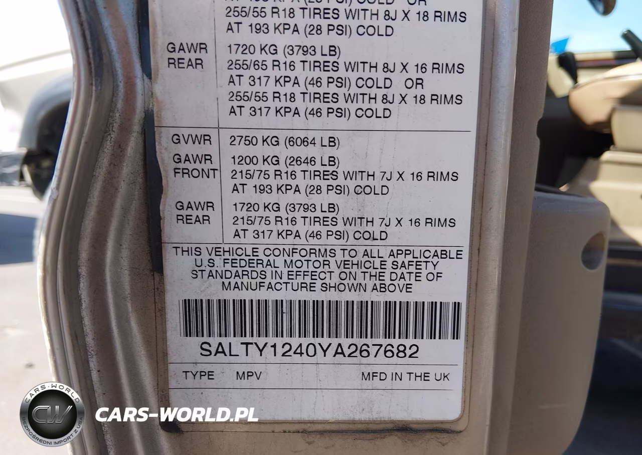 2000 Land Rover Discovery Series Ii Cloth-Series Ii Leather VIN:SALTY1240YA267682 - 9