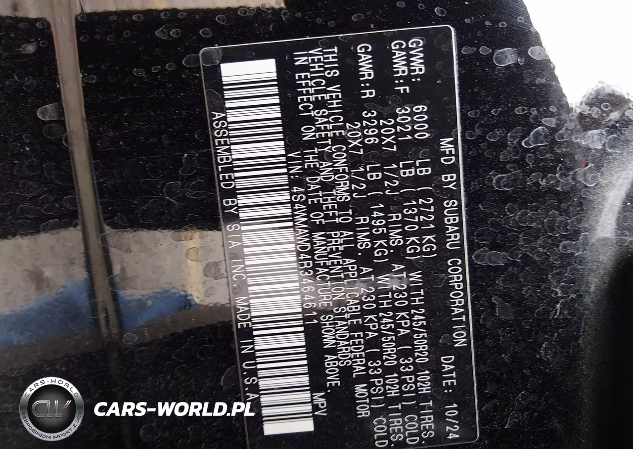 2024 Subaru Ascent Touring 7-Passenger VIN:4S4WMAWD4R3464611 - 9