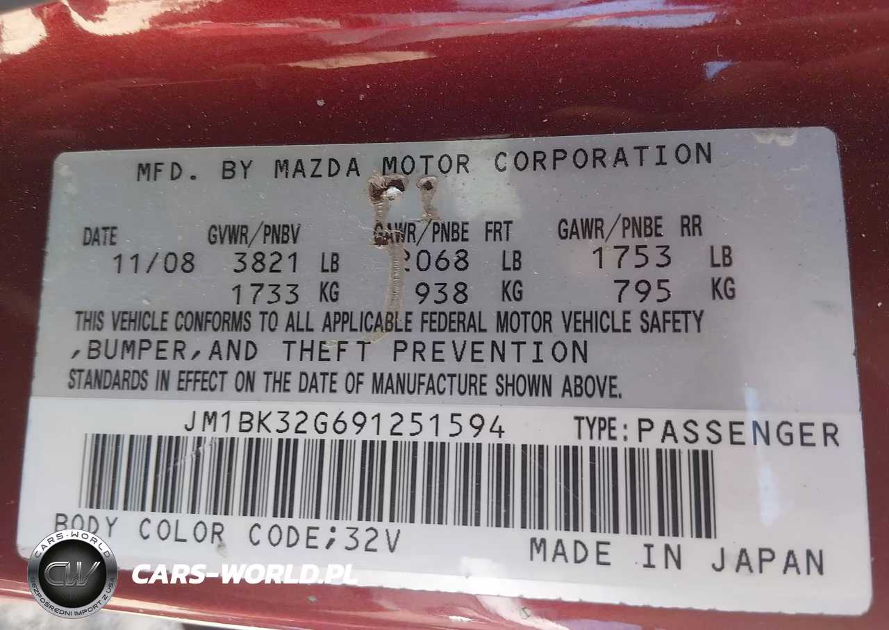 2009 Mazda Mazda3 I Sport VIN:JM1BK32G691251594 - 9