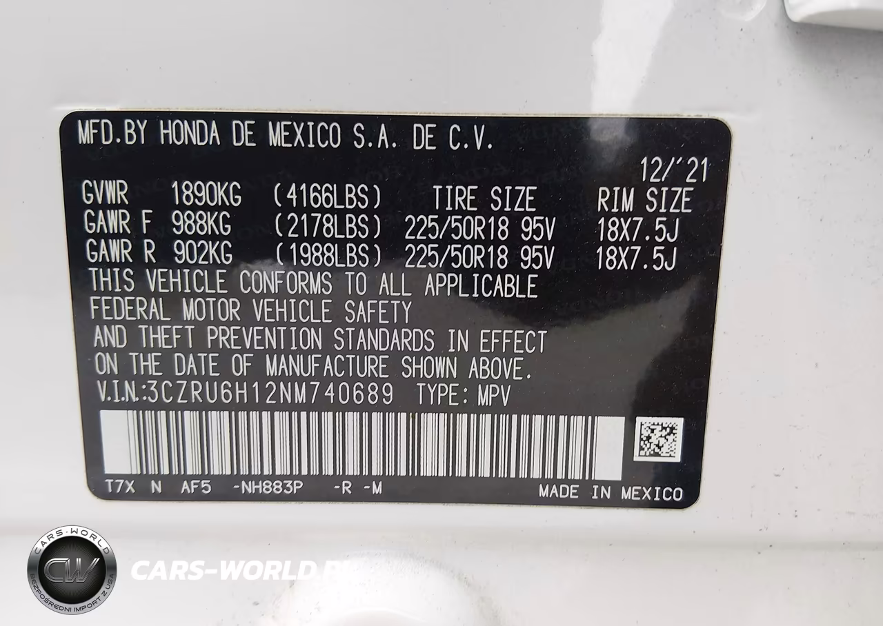 2022 Honda Hr-V Awd Sport VIN:3CZRU6H12NM740689 - 9