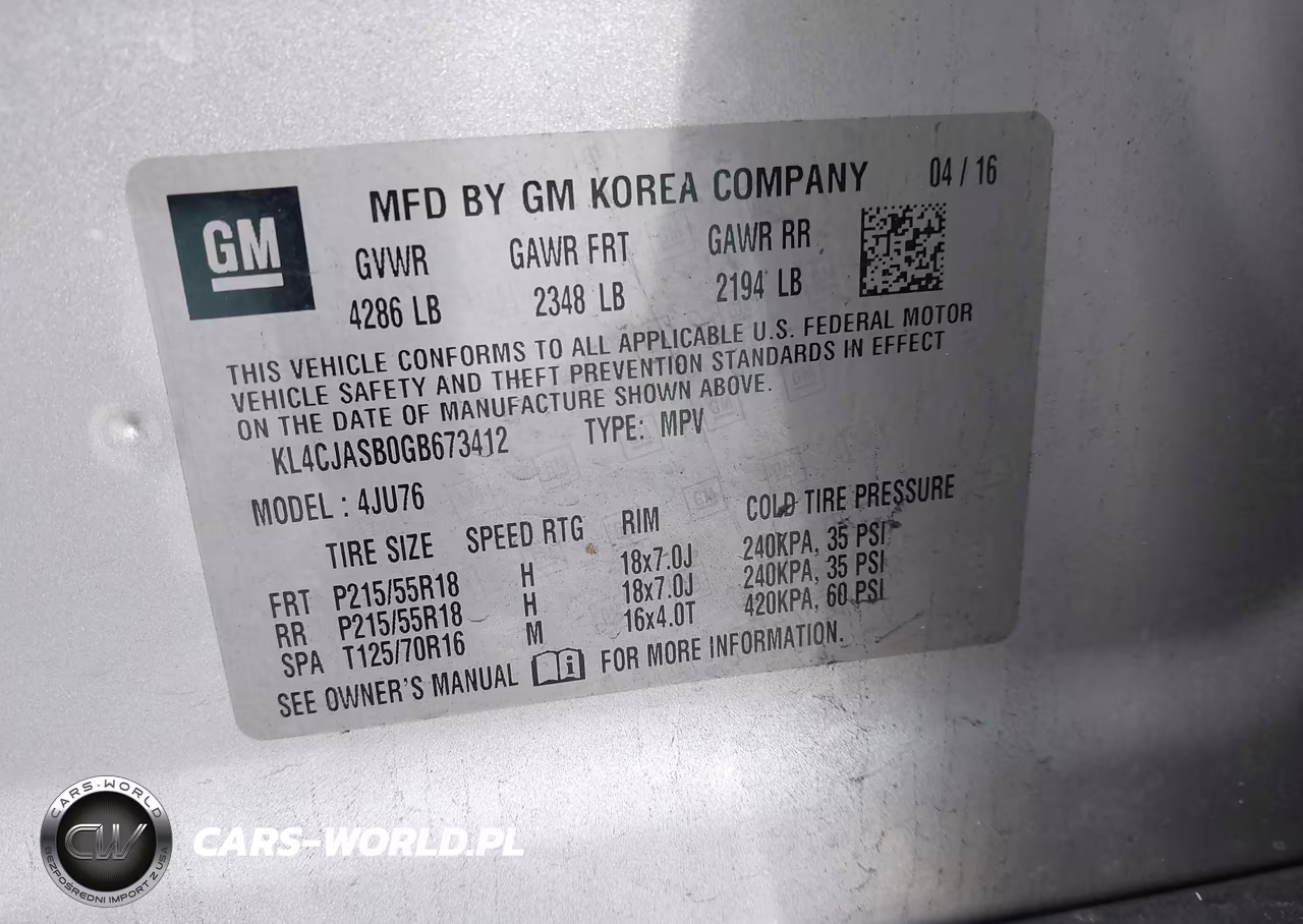 2016 Buick Encore VIN:KL4CJASB0GB673412 - 9