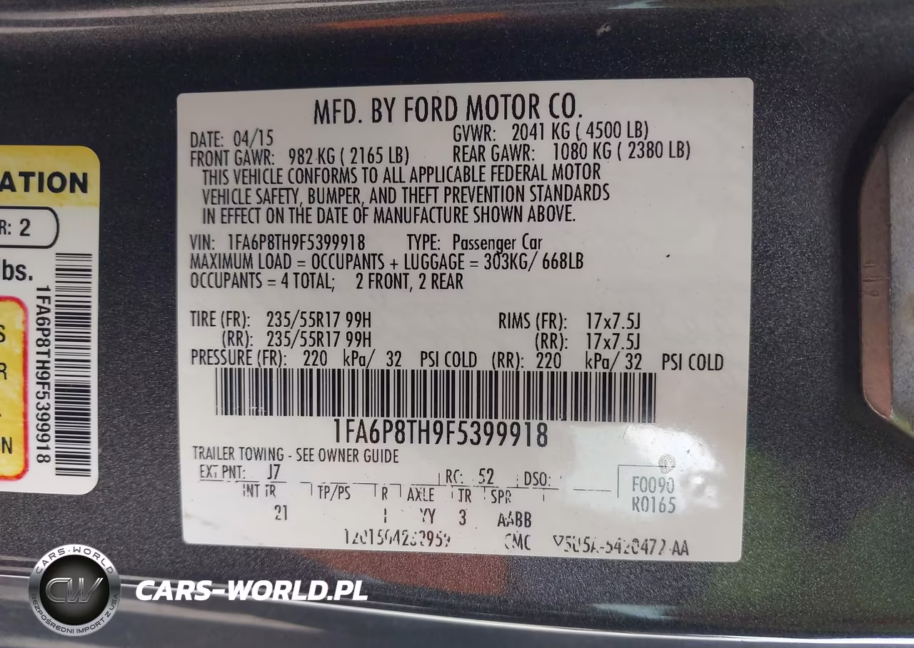 2015 Ford Mustang Ecoboost VIN:1FA6P8TH9F5399918 - 9