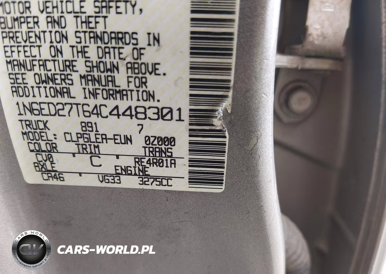 2004 Nissan Frontier Xe-V6 VIN:1N6ED27T64C448301 - 9