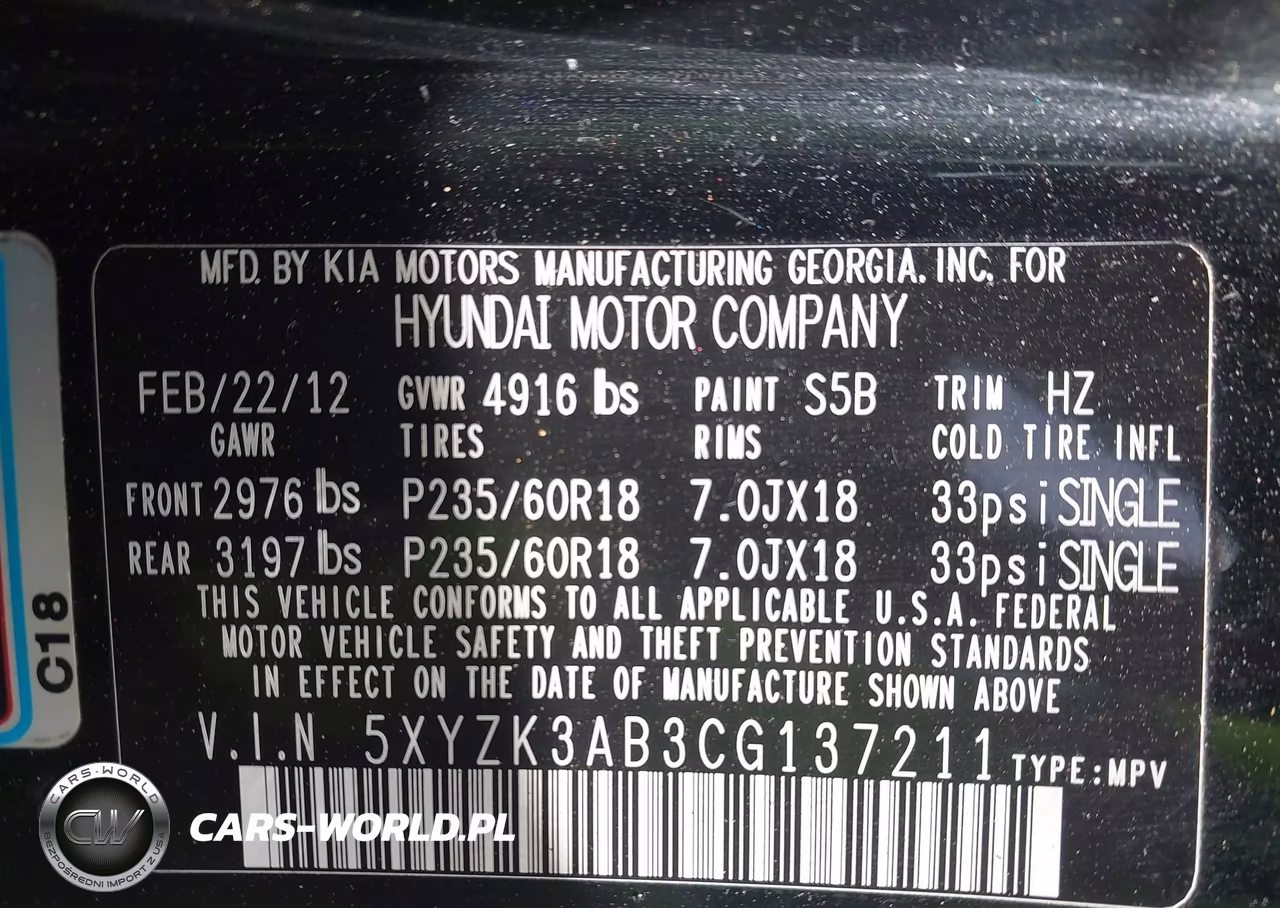 2012 Hyundai Santa Fe Limited VIN:5XYZK3AB3CG137211 - 9