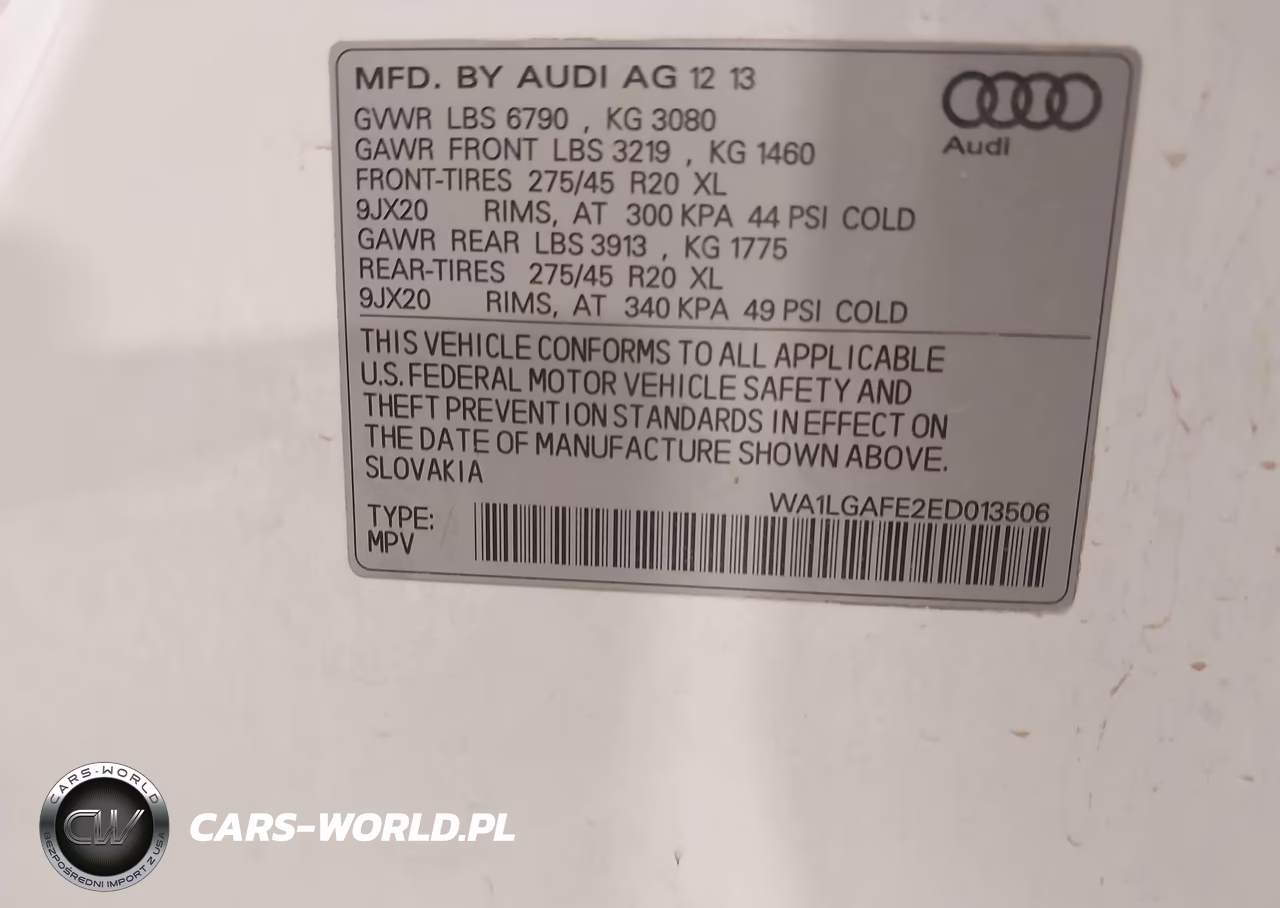 2014 Audi Q7 3.0T Premium VIN:WA1LGAFE2ED013506 - 9