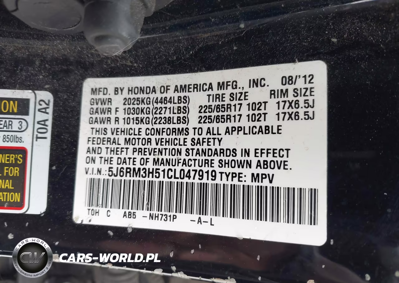 2012 Honda Cr-V Ex VIN:5J6RM3H51CL047919 - 9