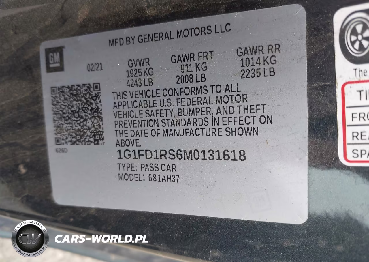 2021 Chevrolet Camaro Rwd 2Lt VIN:1G1FD1RS6M0131618 - 9