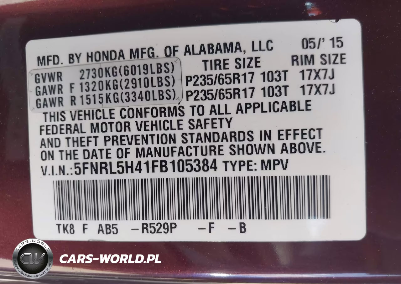 2015 Honda Odyssey Ex VIN:5FNRL5H41FB105384 - 9