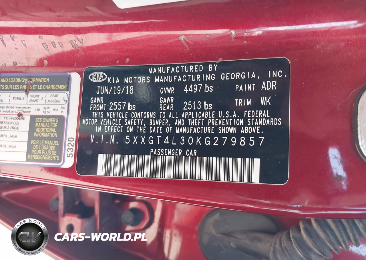 2019 Kia Optima S VIN:5XXGT4L30KG279857 - 9