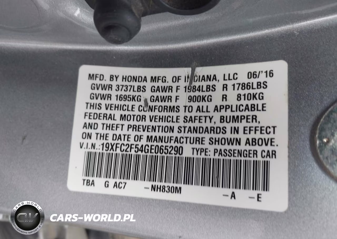 2016 Honda Civic Lx VIN:19XFC2F54GE065290 - 9