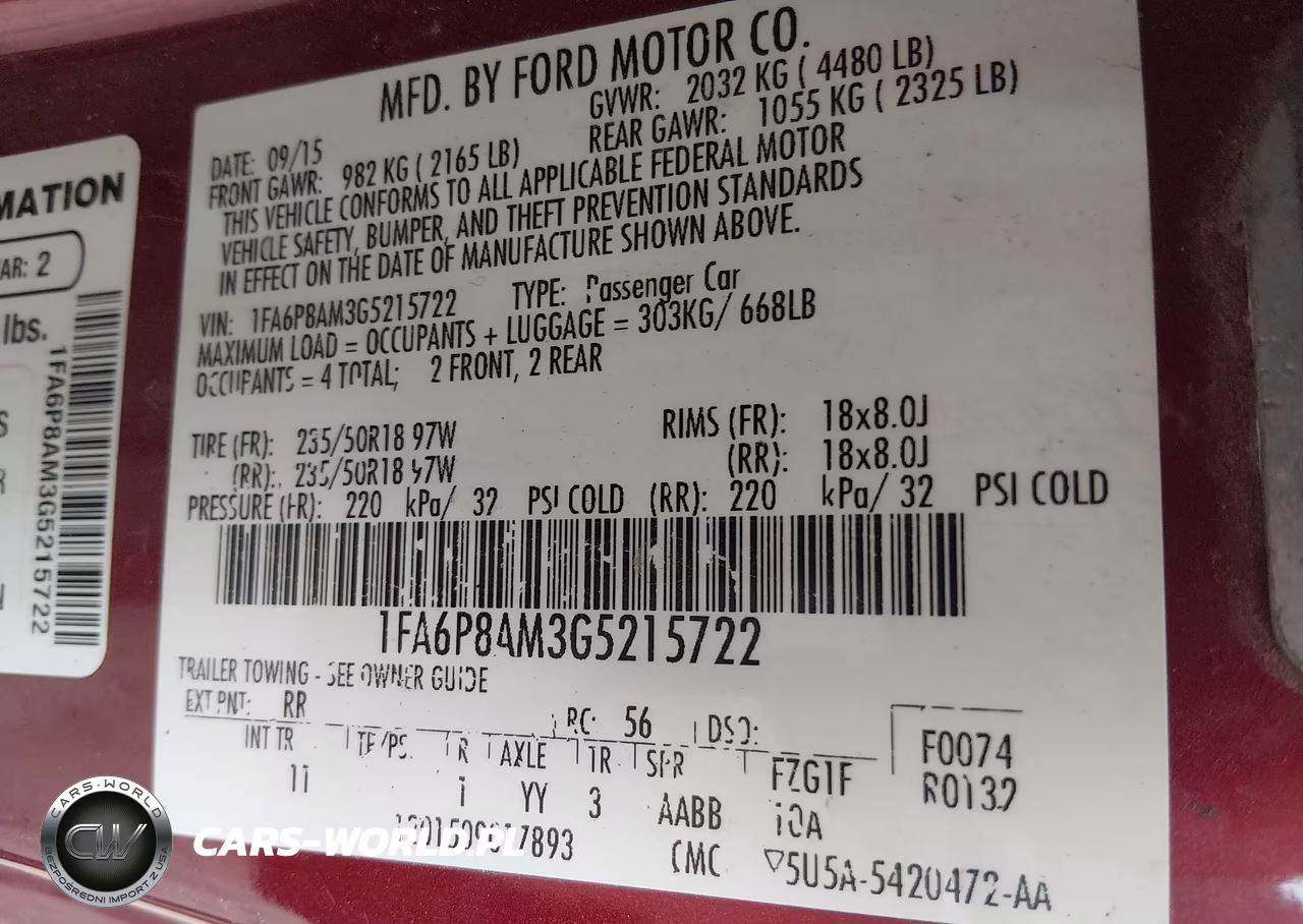 2016 Ford Mustang V6 VIN:1FA6P8AM3G5215722 - 9