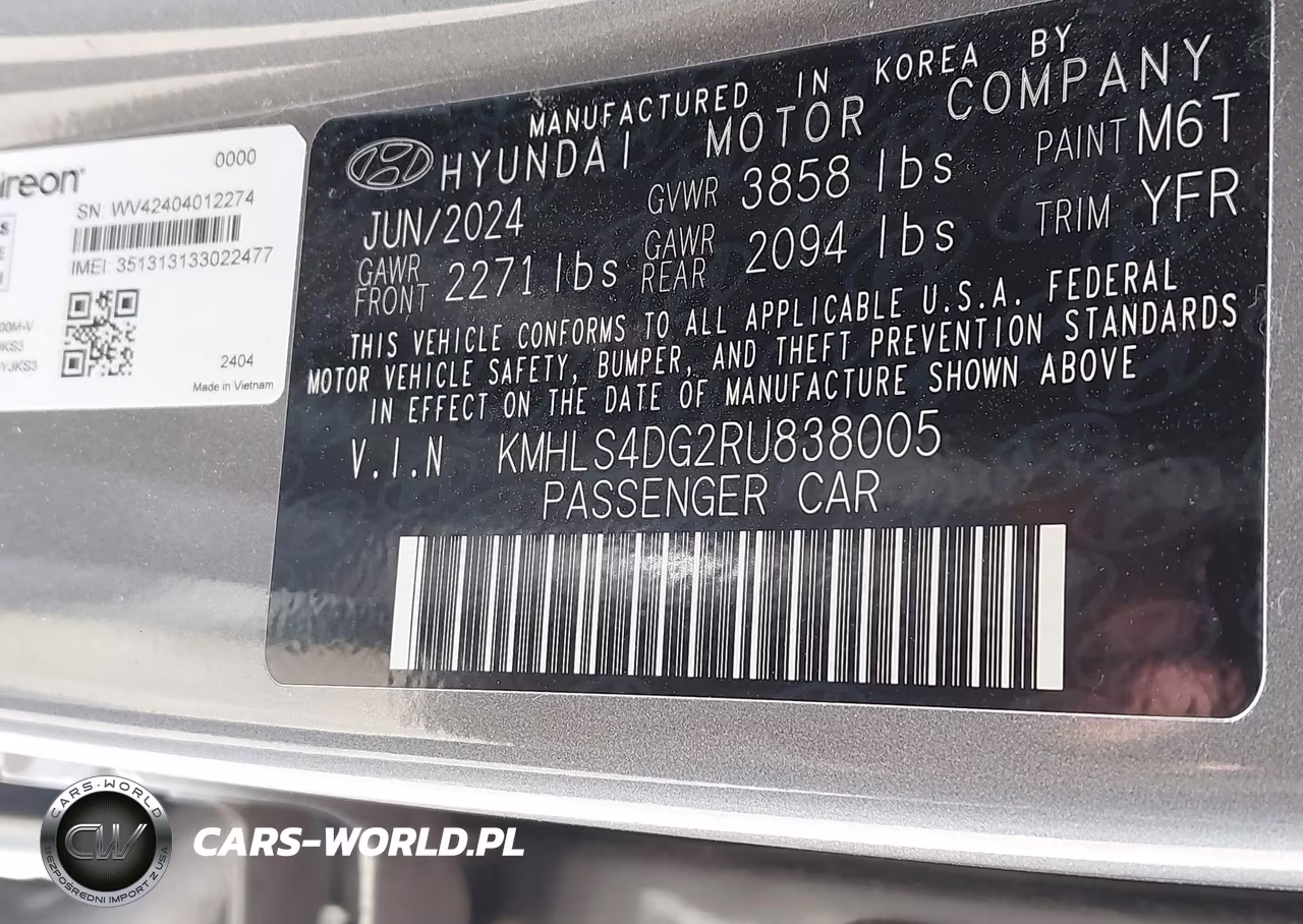 2024 Hyundai Elantra Sel VIN:KMHLS4DG2RU838005 - 9