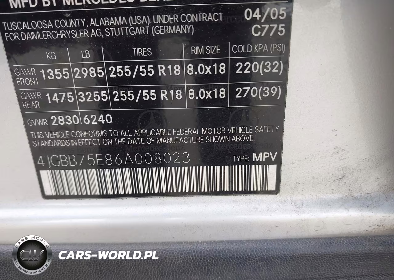 2006 Mercedes-Benz Ml 500 4Matic VIN:4JGBB75E86A008023 - 9