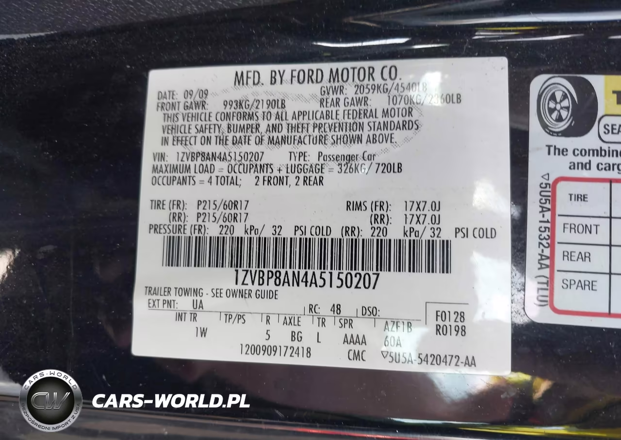 2010 Ford Mustang V6-V6 Premium VIN:1ZVBP8AN4A5150207 - 9