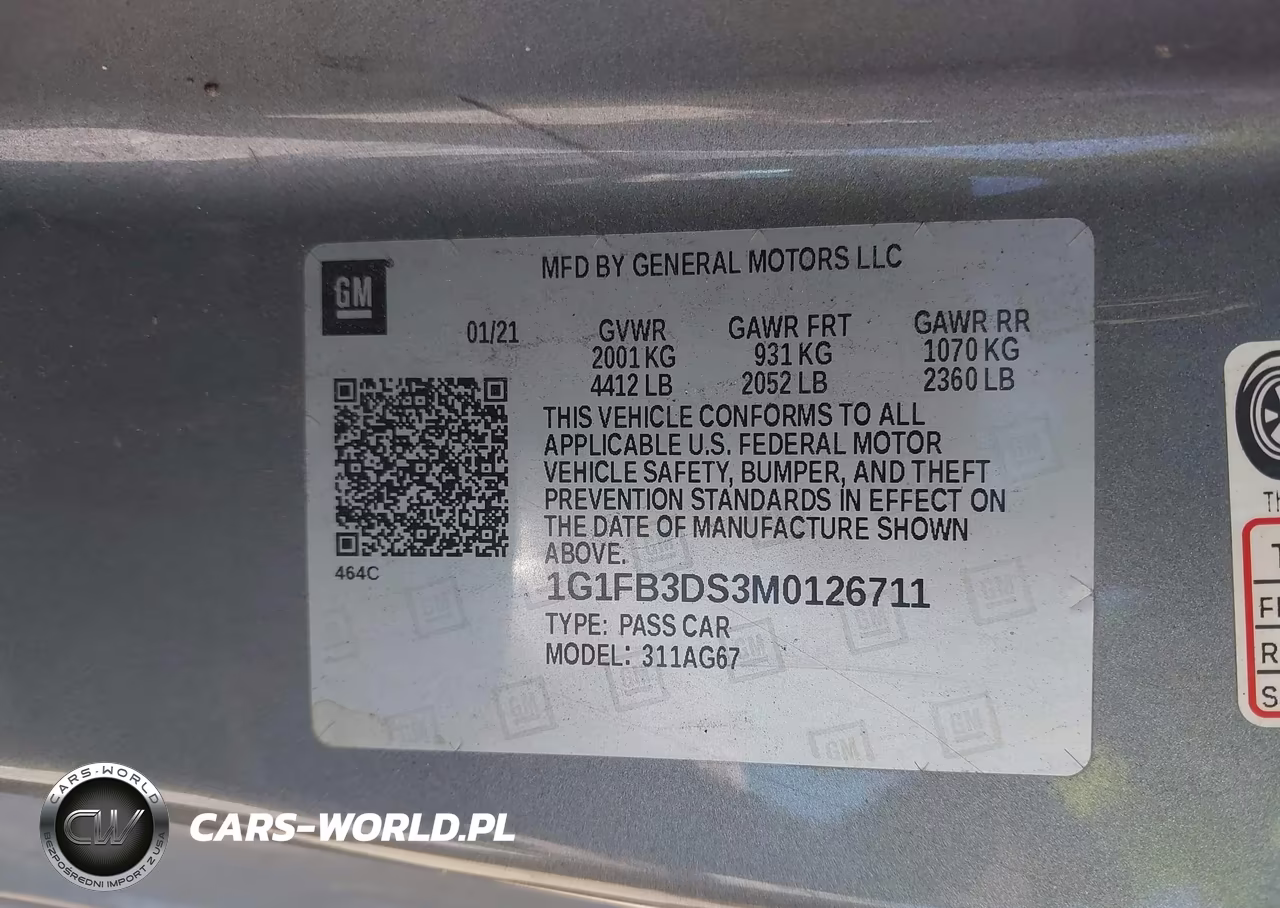 2021 Chevrolet Camaro Rwd 1Lt VIN:1G1FB3DS3M0126711 - 9