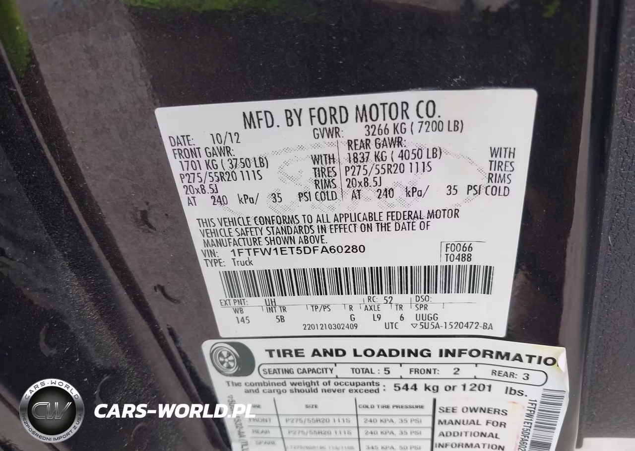 2013 Ford F-150 Fx4 VIN:1FTFW1ET5DFA60280 - 9