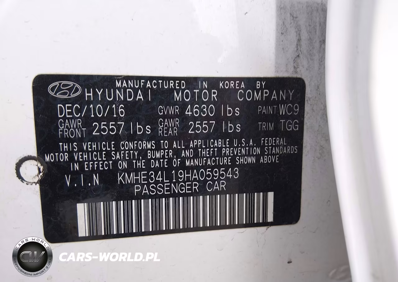 2017 Hyundai Sonata Hybrid Limited VIN:KMHE34L19HA059543 - 9