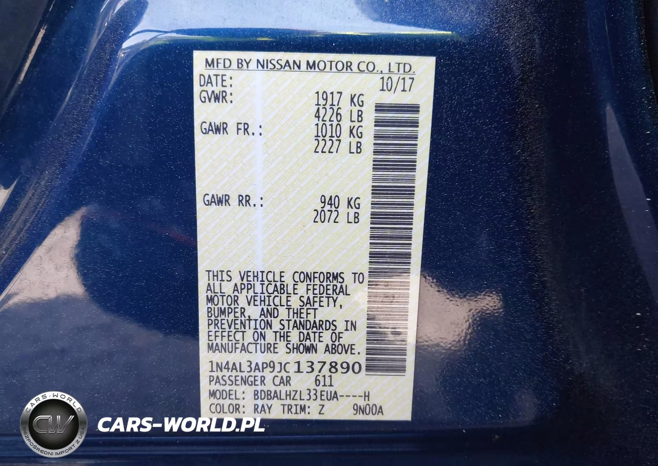 2018 Nissan Altima 2.5 Sr VIN:1N4AL3AP9JC137890 - 9