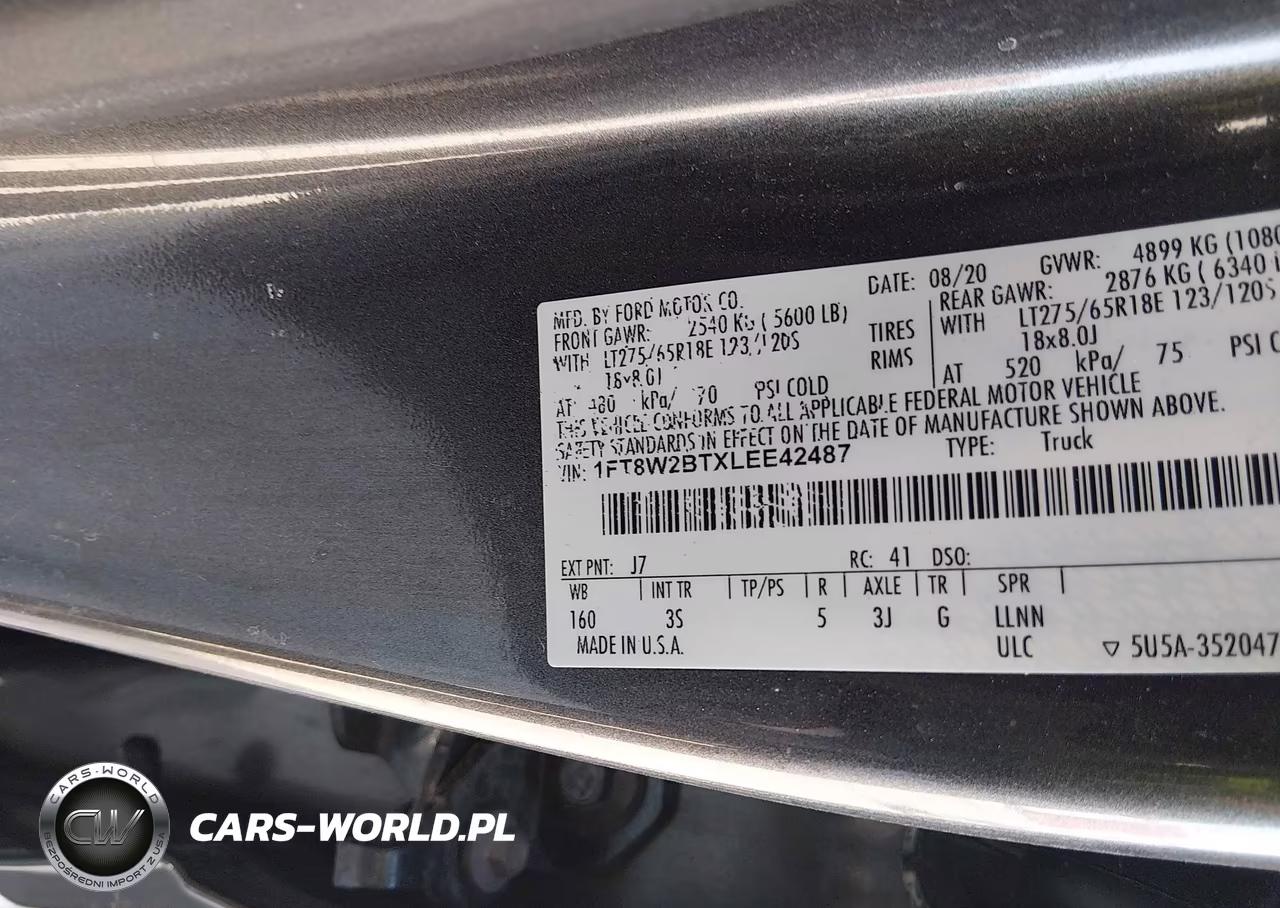 2020 Ford F-250 Xlt VIN:1FT8W2BTXLEE42487 - 8