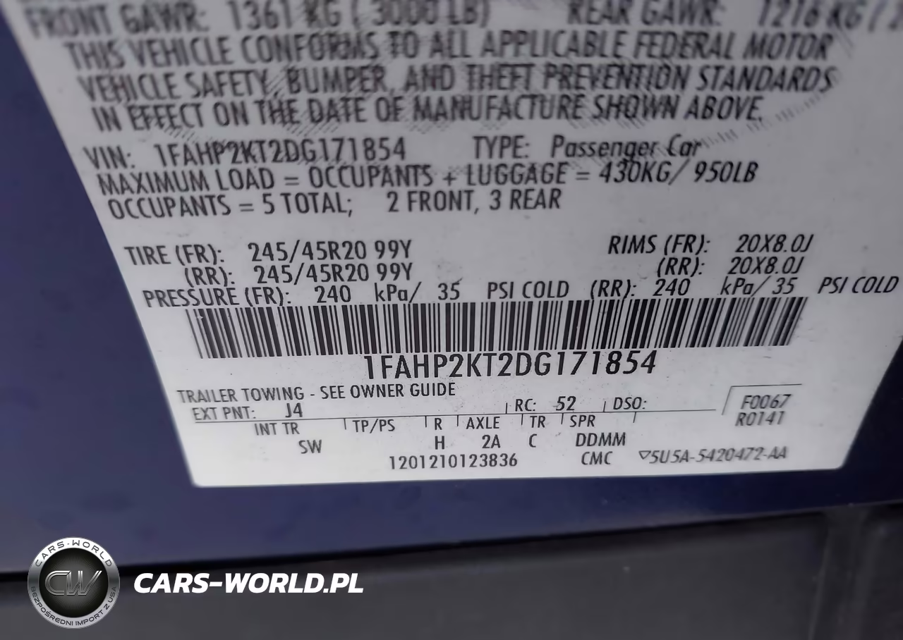 2013 Ford Taurus Sho VIN:1FAHP2KT2DG171854 - 9