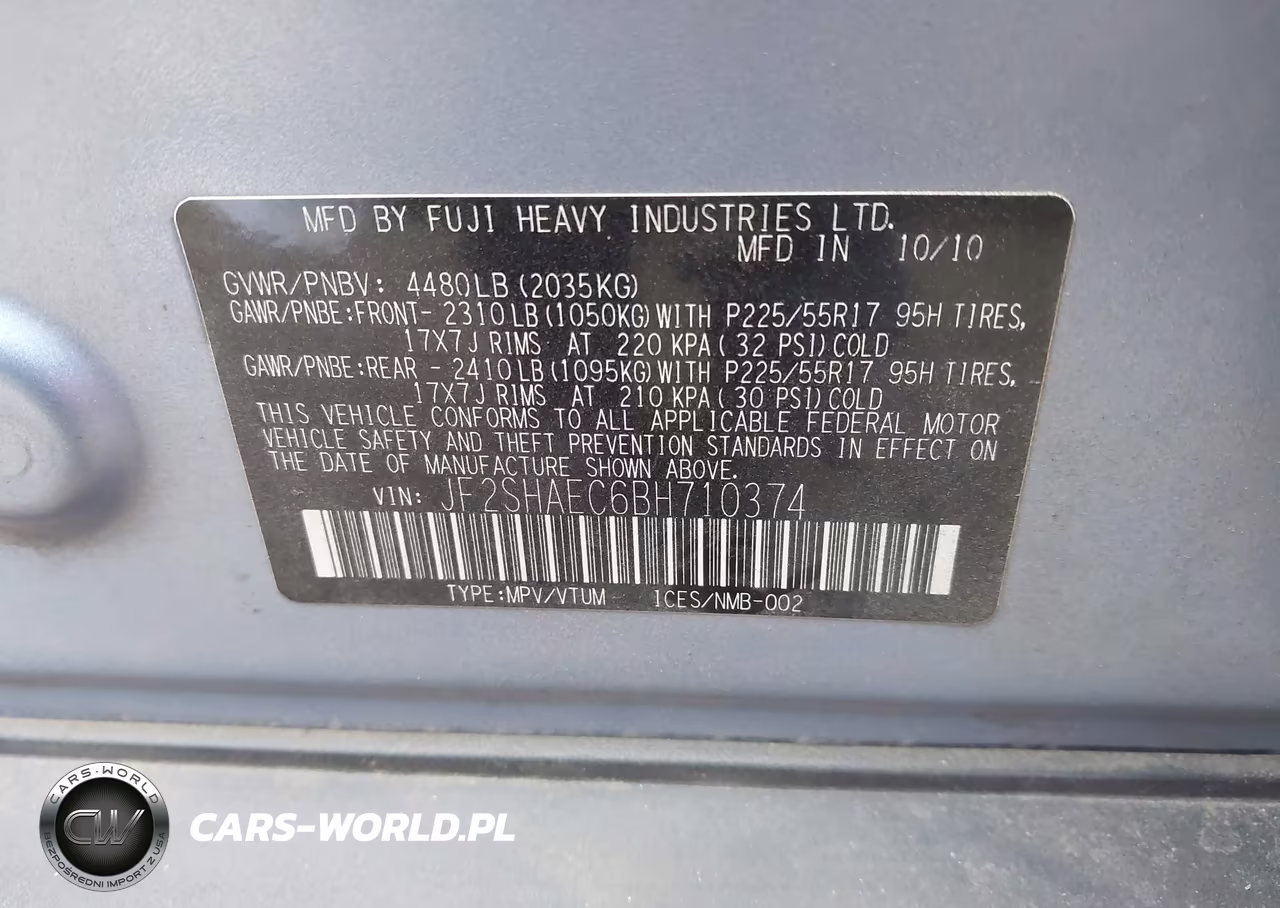 2011 Subaru Forester 2.5X Limited VIN:JF2SHAEC6BH710374 - 9